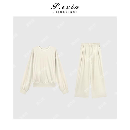 04-6潘依绣丁丁宠粉韩系简约卫衣长袖套装Q32145 商品图0