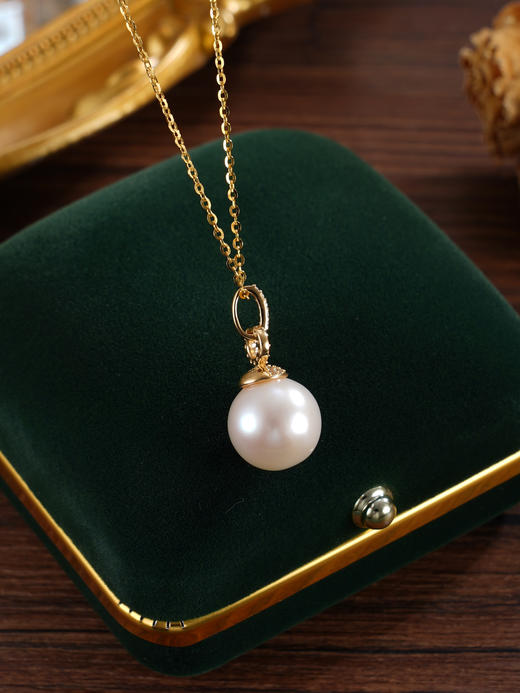 子佩集【锦瑟华年】银S925珍珠惜王妃套链【P3080】11.5mm珠镀金吊球扣环双环2601 商品图3