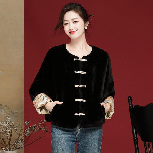 「自」全新升级【铂金会员441/天猫589/差价148】(12157)洛诗琳新中式复古提花外套2026春季新款气质两面穿国风上衣 商品图3