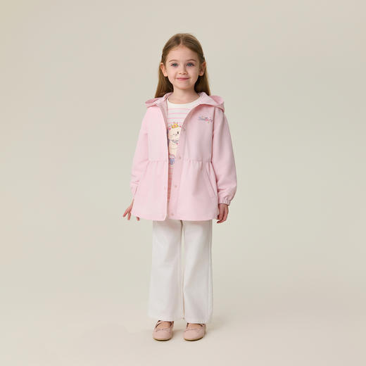 [无氟防泼水]马克珍妮甜美裙摆女童柔软连帽外套2026年春装新款560087 商品图4