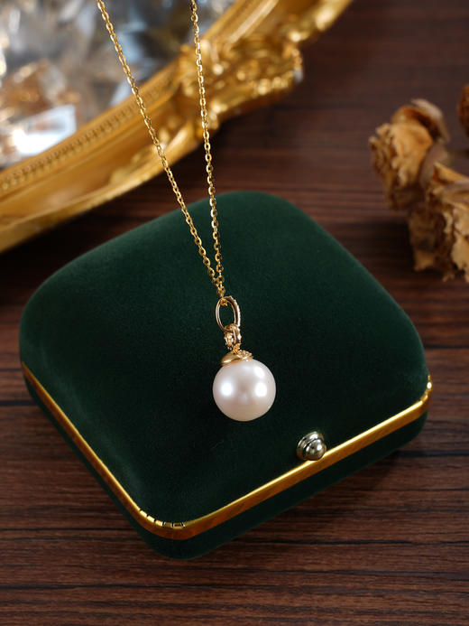 子佩集【锦瑟华年】银S925珍珠惜王妃套链【P3080】11.5mm珠镀金吊球扣环双环2601 商品图2