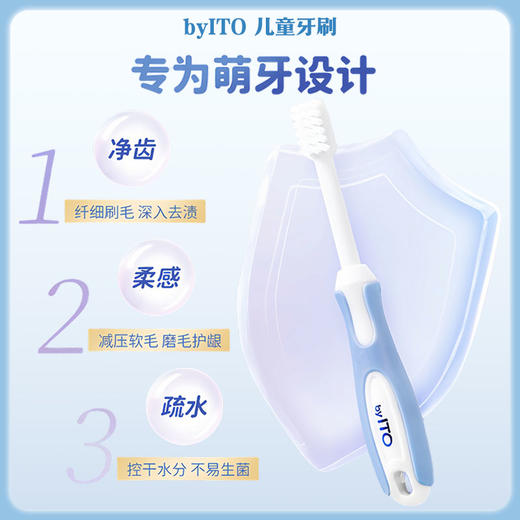 ito儿童软毛三面牙刷 3-6小学生宝宝正畸u型清洁 换牙期专用 【一般贸易仓发货】 商品图2