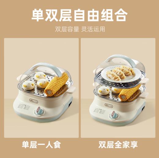 小熊（Bear）电蒸锅 煮蛋器 不锈钢 蒸馒头包子早餐可定时 蒸煮一体自动断电小型多功能锅DZG-C60W9 商品图4