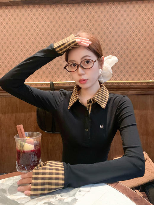 <曾小咸推荐>现货秒杀 ！微信超特价！格子假两件polo领长袖 日常139.99 立减60 秒杀79.99！！ 商品图5