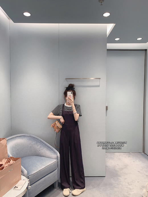 金蘑菇菇 周末的慢节奏/ 松弛时髦牛仔吊带裤 商品图1