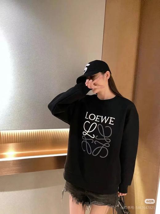 LOW加绒加厚秋冬装男士经典款刺绣圆领卫衣 商品图2