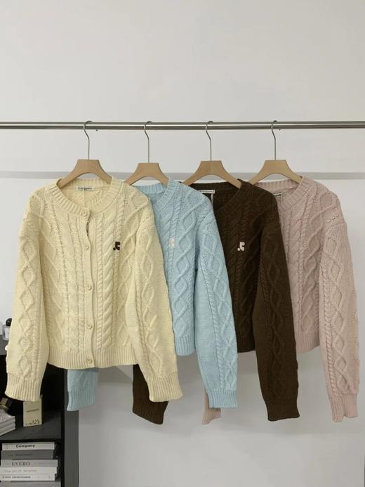 r*r 逗号祝绪丹同款刺绣麻花针织毛衣开衫 商品图8