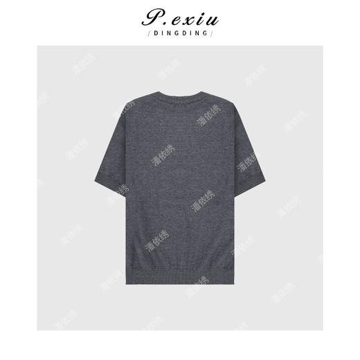 04-1潘依绣丁丁宠粉韩系提花圆领短袖针织Q60182 商品图1