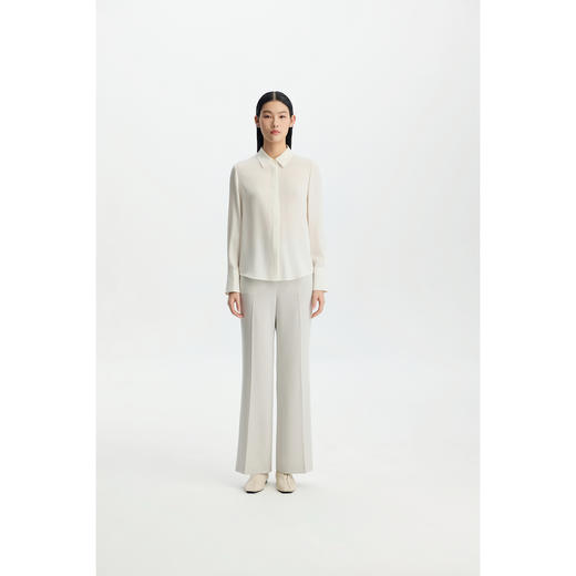 商场同款PURE TOUCH女装26春夏新款桑蚕丝白衬衫翻领长袖通勤衬衣 商品图6