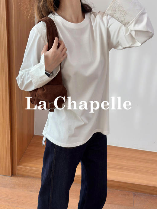 拉夏贝尔/La Chapelle圆领撞色国风上衣！棉感透气舒适 商品图0