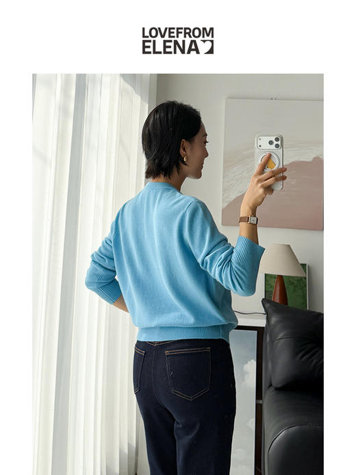 100%羊毛 假两件圆领针织衫 商品图7