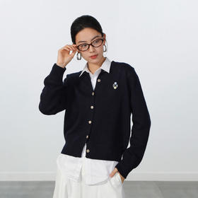 极简格纹纽扣开衫-纪念日百货门店同款169096440