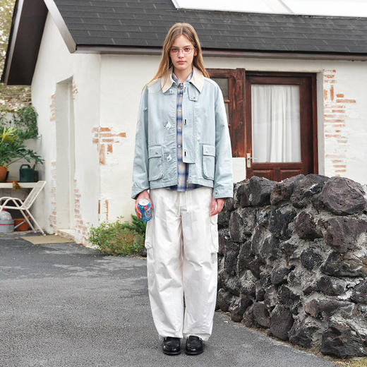 714street美式复古巴恩风猎装夹克2026春季宽松翻领工装外套男款 商品图3