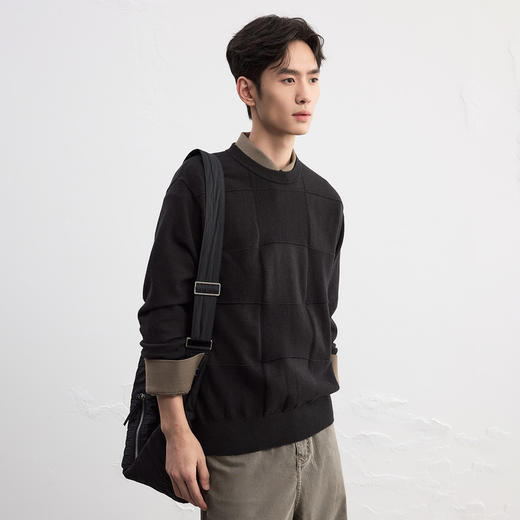 GXG男装【中国红】春季时尚百搭情侣本命年毛衣宽松圆领针织衫K&C 商品图8