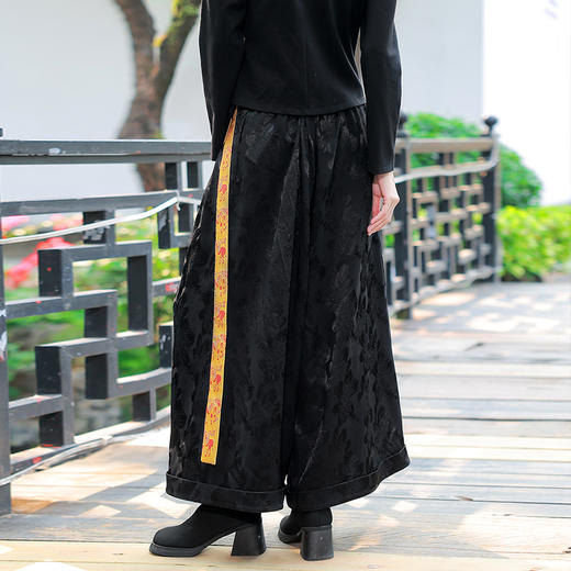 【2026春节款-现货】墨绽金羁民族风阔腿裤  商品图3