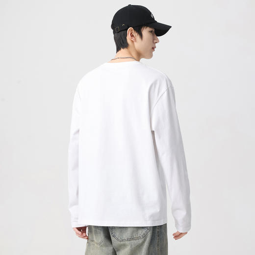 GXG男装【胸口小熊】春季简约时尚百搭情侣款圆领长袖T恤K&C 商品图5