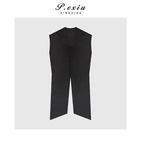 04-2潘依绣丁丁宠粉极简V领交叉可调节针织上衣Q18833