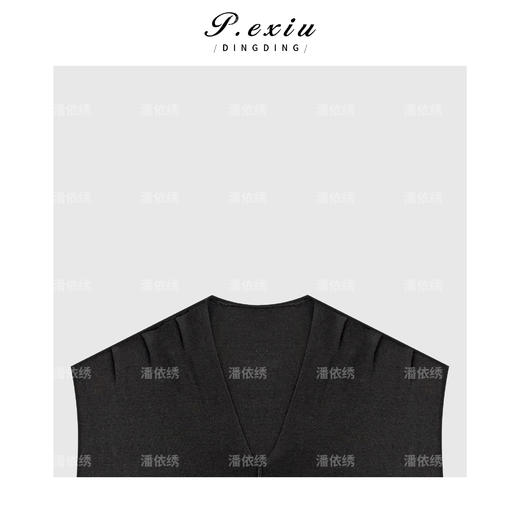 04-2潘依绣丁丁宠粉极简V领交叉可调节针织上衣Q18833 商品图2