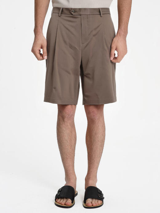 callisto海藻棕天丝棉混纺休闲短裤 商品图2