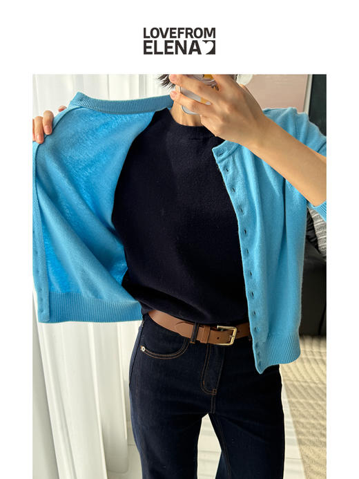 100%羊毛 假两件圆领针织衫 商品图3