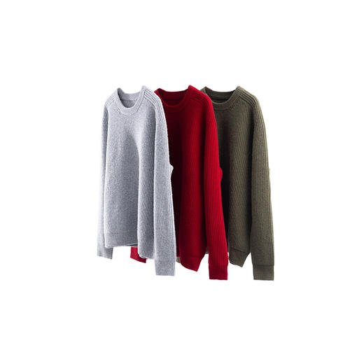 特绽放026朵/集美羊毛衣·纯羊毛多色宽松圆领套头毛衣女显瘦上衣 商品图4