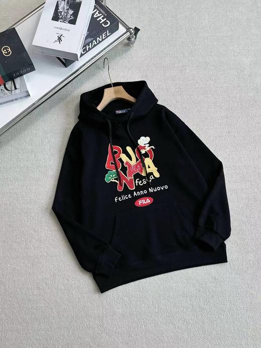 F011613男女情侣款连帽卫衣26春新年款时尚休闲宽松针织套头上衣 商品图10