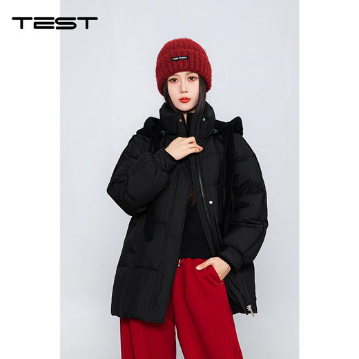 冬上新宽松加厚保暖可拆卸围巾领长羽绒2254232 商品图1