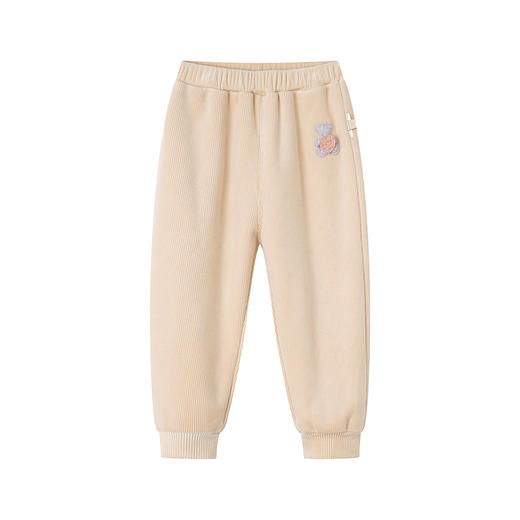 笛莎Deesha 婴幼女童2025冬新款宝宝长裤束脚防风 奥利绒保暖运动裤 商品图3