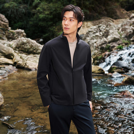 【户外茄克】柒牌男装2026春季新品立领修身无缝防水拉链外套男130K70670 商品图1