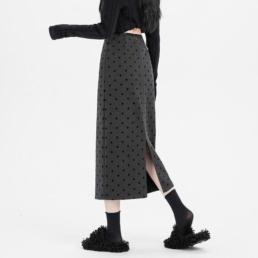 裁缝学苑AS628波点半身裙纸样女毛呢高腰后开叉A字一步长裙子打版 商品图2