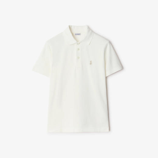 BURBERRY 巴宝莉 男士 B 盾刺绣徽标棉质短袖Polo衫 白色 8102207 B7078 商品图0