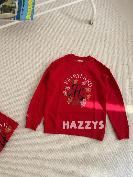 哈吉斯新年款春夏休闲男士圆领红色毛圈卫衣 商品图4