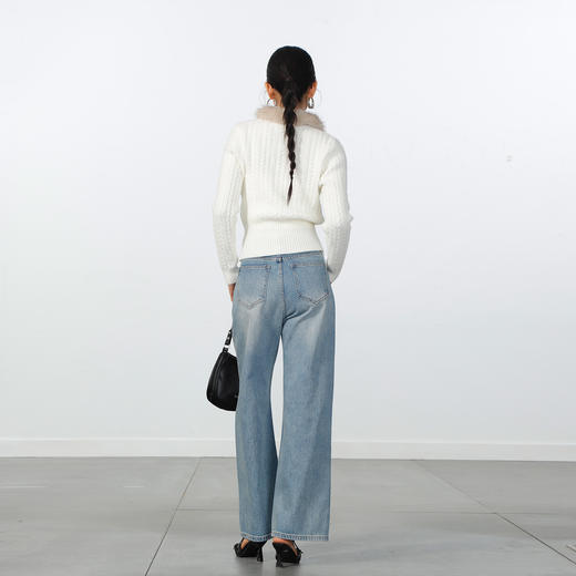 极简烫钻直筒牛仔裤-纪念日百货门店同款168997019 商品图2