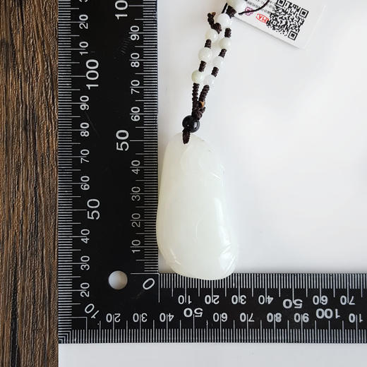 【天然正品】天然俄料一级白油润度佳福瓜造型和田玉（福气满满）吊坠项链55.7*29.4*18.1MM（皆取最大值）301225NJM10 商品图2