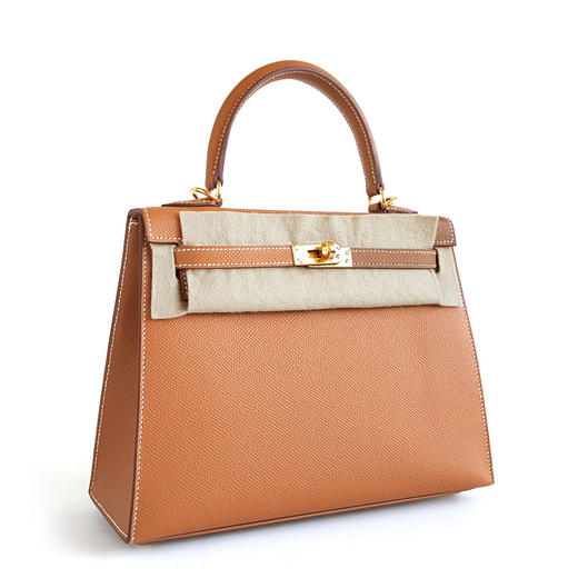 【全新】Hermes爱马仕Kelly系列H038416CC37金棕金扣Epsom皮Kelly 25手提单肩包女士 160126JJ25 商品图4