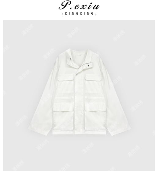 04-6潘依绣丁丁宠粉夏季新款抽绳大口袋纯色长款风衣外套W9019 商品图0