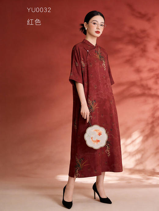 2020春夏中式国风复古文艺桑蚕丝香云纱连衣裙女捌YU0032捌 商品图1