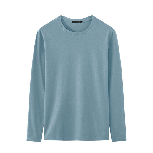 GXG男装【100%棉】25春季简约纯色百搭圆领休闲男式打底衫长袖T恤K&C 商品图4