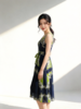 SZ3S37_绀蝶色_连衣裙_春夏_V领无袖腰带收腰A字中长款撞色印花雪纺_高级女装_BERNIEELEN 伯妮斯茵 商品缩略图5