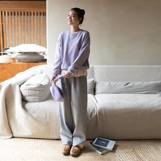 特绽放058朵/空气弹力裤·高腰撞色弹力织带空气层卫裤新款直筒裤 商品图2