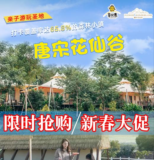 【新春大促·限时抢购】￥698元入住长泰唐宋花仙谷「丛林花舍客房」入住1间夜，2人份自助早餐+夜间甜汤+奇趣谷大门票+游玩套餐~绝美溜娃圣地！周末度假攻略！ 商品图0