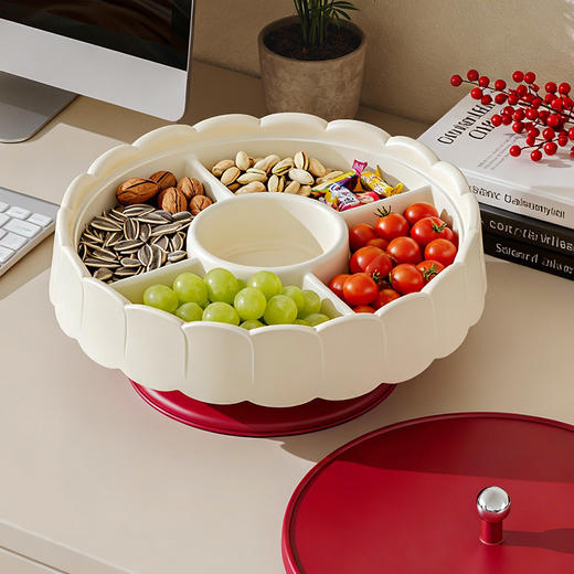 【欧式外观❗️简约格调】密封果盘带盖分格客厅多层干果盒过年高颜值坚果零食摆放盘收纳盒。jc 商品图1