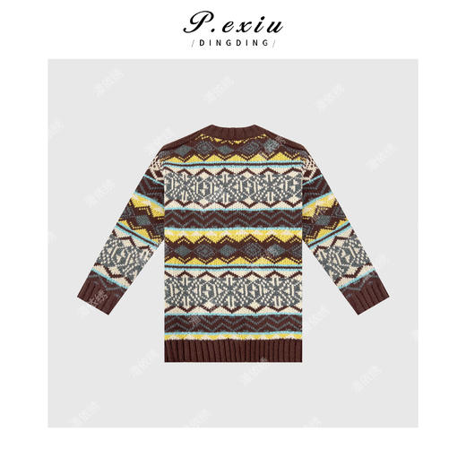 04-2潘依绣丁丁宠粉韩风复古图案慵懒随性毛织外套 Q3432 商品图1