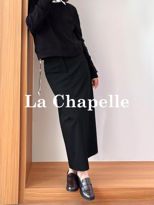 专柜实拍【梨形西装裙】拉夏贝尔/La Chapelle直筒版型遮胯藏肉显瘦！有质感有型百搭半身裙 商品图0