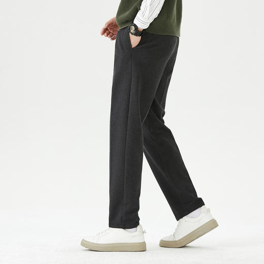 GXG男装秋季日常通勤弹力舒适简约纯色直筒商务男式休闲裤K&C 商品图7