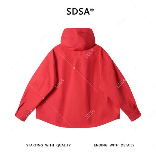 2210SDSA男士秋冬新款痞帅男装简约纯色纽扣立领连帽夹克外套百搭时尚 商品图5