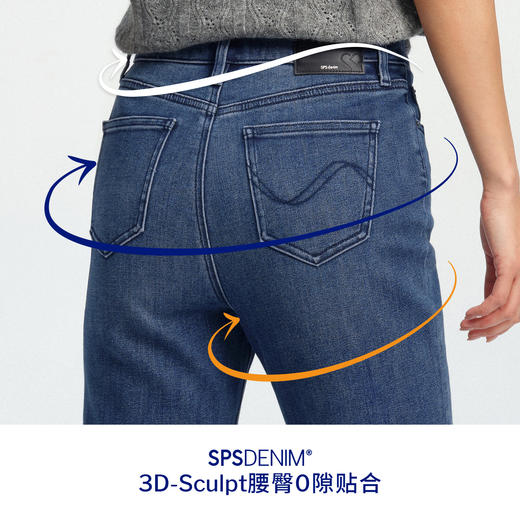 【马蹄喇叭】simplepieces秋新款SPS牛仔裤女修身弹力微喇超模裤 商品图3