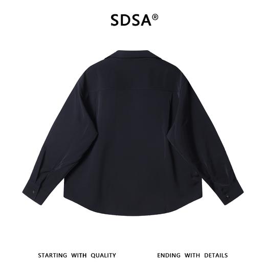 29265SDSA男士秋冬新款痞帅男装国潮纯色拼接套头双v领衬衫百搭时尚 商品图5