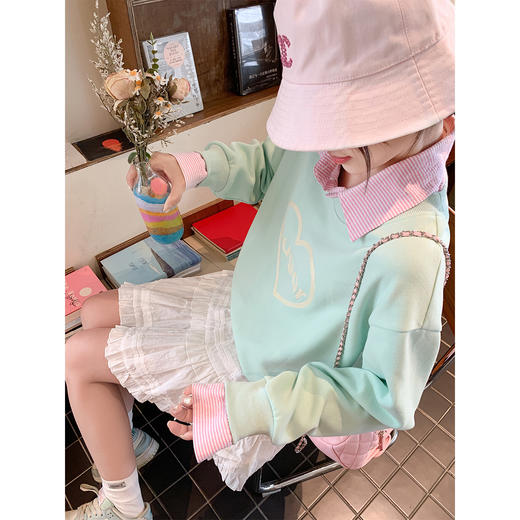 <曾小咸推荐>2.24现货秒杀 ！微信超特价！韩系衬衫领假两件卫衣 日常219.99 立减130 秒杀89.99！！ 商品图4