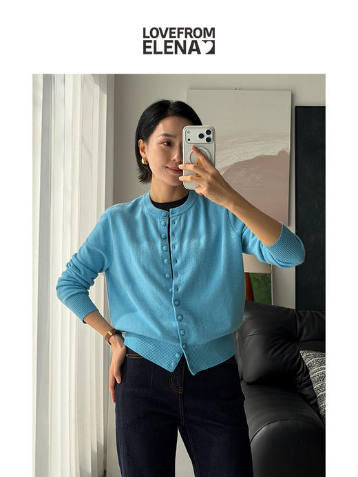 100%羊毛 假两件圆领针织衫 商品图1